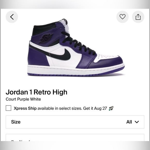 Jordan 1 Retro High (Court Purple White) - Picture 1 of 5